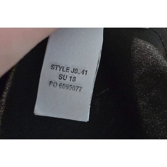 J Crew Womens Sz XXS Midi Shift Dress Black Floral flutter sleeve Key Hole - Picture 15 of 15